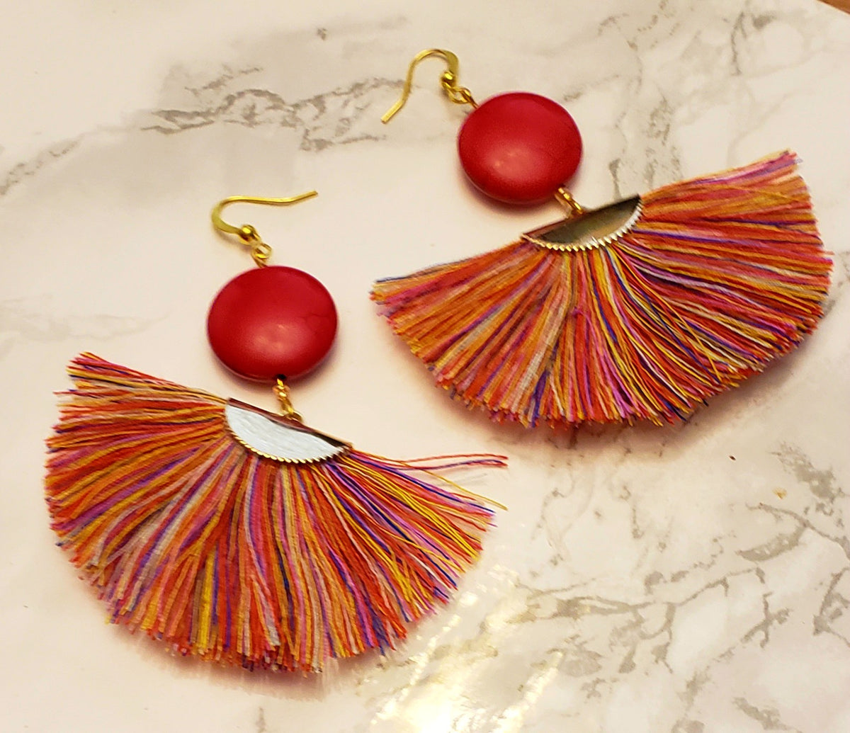 Diy fan tassel earrings sale