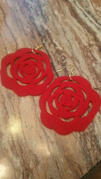 Red Roses Dangle Earrings