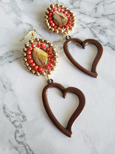 Flowered Heart Earrings