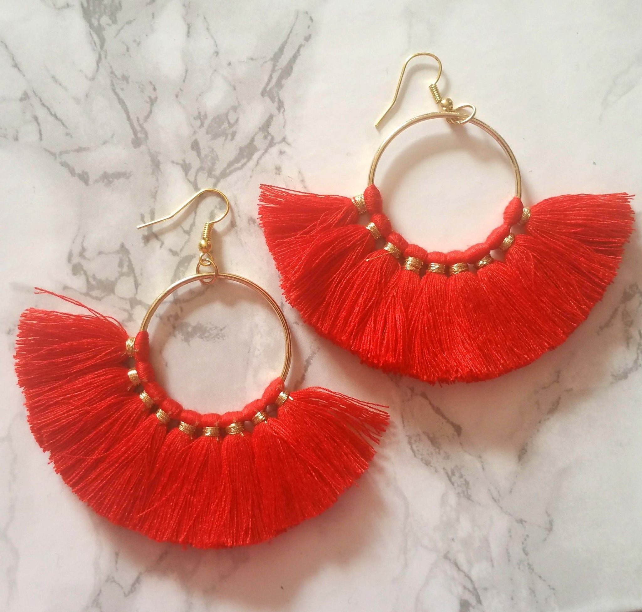 Red Tassels Earrings – Gordita Pero Cute